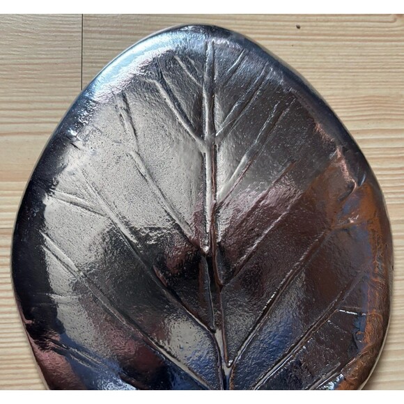 Michael Aram Botanical Magnolia Leaf Tray Sikver Foil Nature - Picture 6 of 7